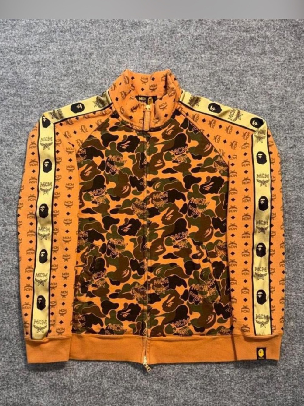 MCM x A Bathing Ape Orange Camo Track Jacket